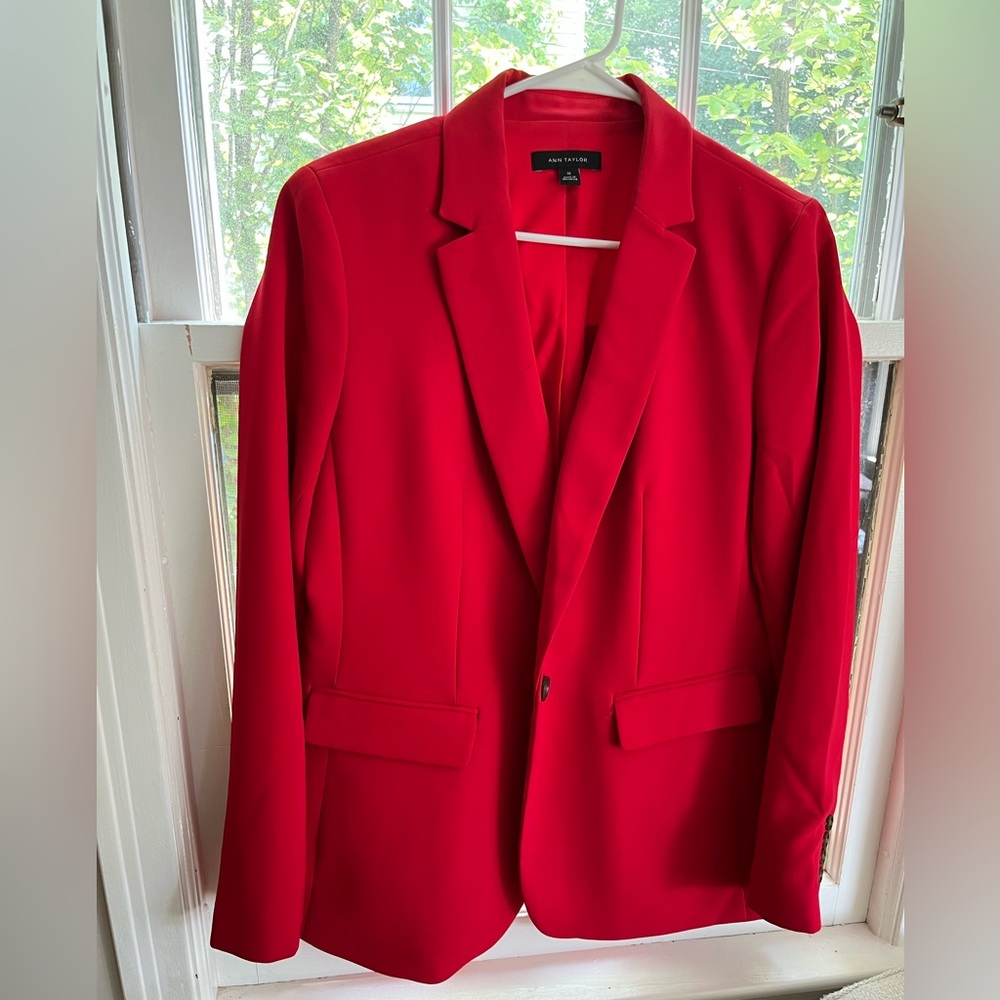 Ann Taylor Vibrant Red Blazer - Picture 2 of 8